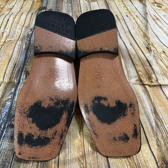 Giovanni Styles in Italy Men’s Size 12 Tan Leather square Toe Slip On Loafers - Picture 5 of 5